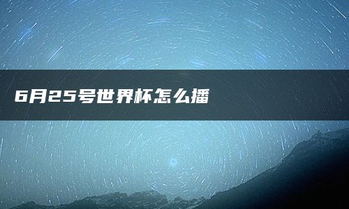 6月25号世界杯怎么播