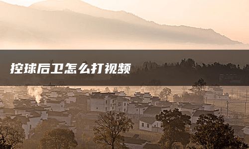 控球后卫怎么打视频