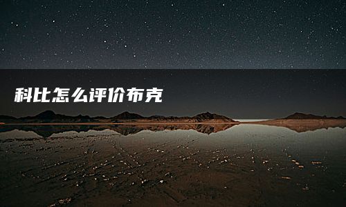 科比怎么评价布克