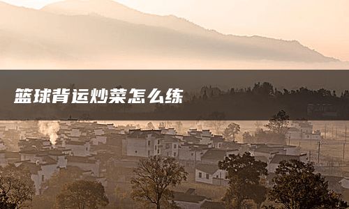 篮球背运炒菜怎么练