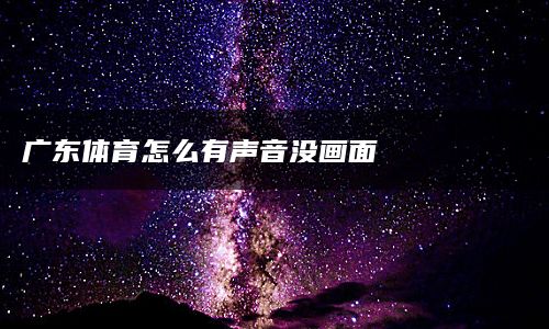 广东体育怎么有声音没画面