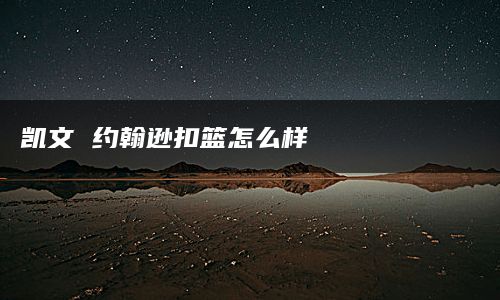 凯文 约翰逊扣篮怎么样