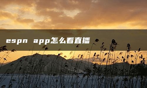 espn app怎么看直播