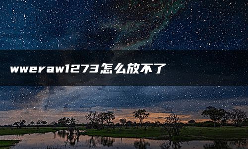 wweraw1273怎么放不了