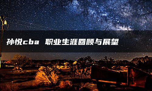 孙悦cba 职业生涯回顾与展望