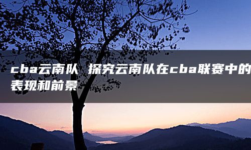 cba云南队 探究云南队在cba联赛中的表现和前景