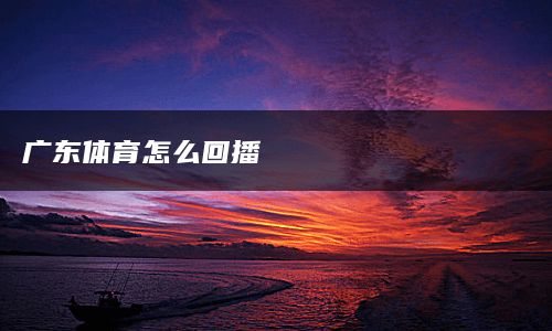 广东体育怎么回播