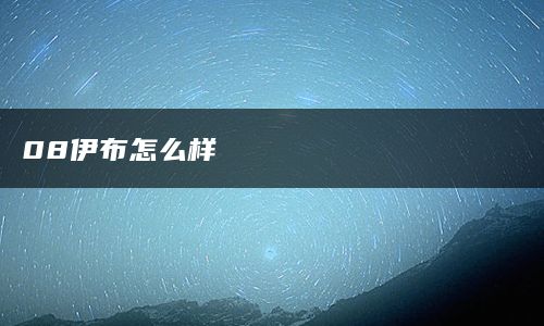 08伊布怎么样