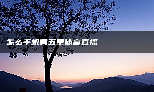 怎么手机看五星体育直播