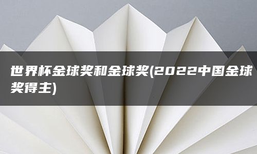 世界杯金球奖和金球奖(2022中国金球奖得主)