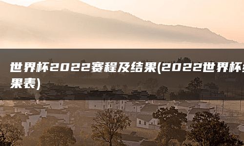 世界杯2022赛程及结果(2022世界杯结果表)