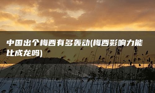 中国出个梅西有多轰动(梅西影响力能比成龙吗)