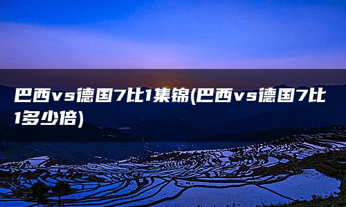 巴西vs德国7比1集锦(巴西vs德国7比1多少倍)