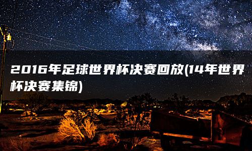 2016年足球世界杯决赛回放(14年世界杯决赛集锦)