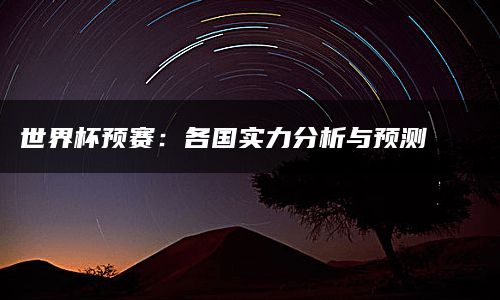 世界杯预赛：各国实力分析与预测