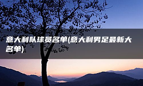 意大利队球员名单(意大利男足最新大名单)