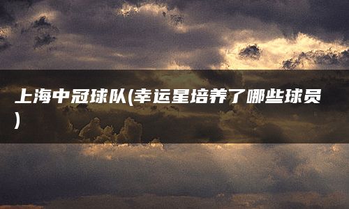 上海中冠球队(幸运星培养了哪些球员)