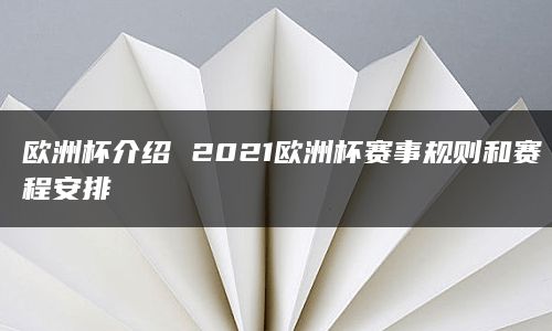 欧洲杯介绍 2021欧洲杯赛事规则和赛程安排