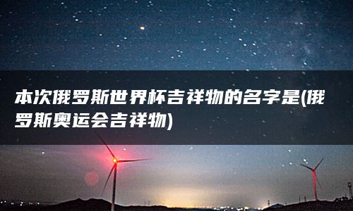 本次俄罗斯世界杯吉祥物的名字是(俄罗斯奥运会吉祥物)