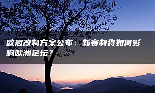 欧冠改制方案公布：新赛制将如何影响欧洲足坛？