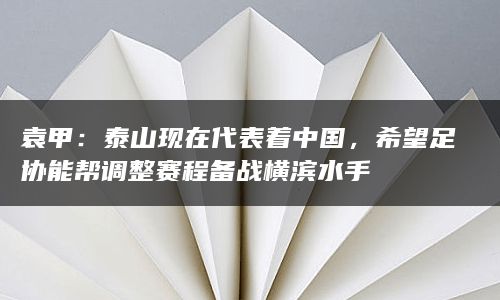 袁甲：泰山现在代表着中国，希望足协能帮调整赛程备战横滨水手