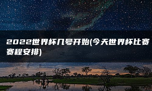 2022世界杯几号开始(今天世界杯比赛赛程安排)