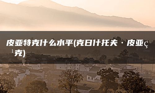 皮亚特克什么水平(克日什托夫·皮亚特克)