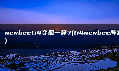 newbeeti4夺冠一穿7(ti4newbee阵容)