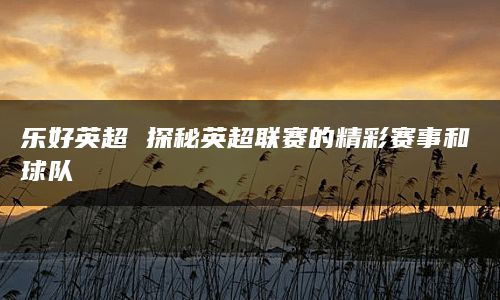 乐好英超 探秘英超联赛的精彩赛事和球队