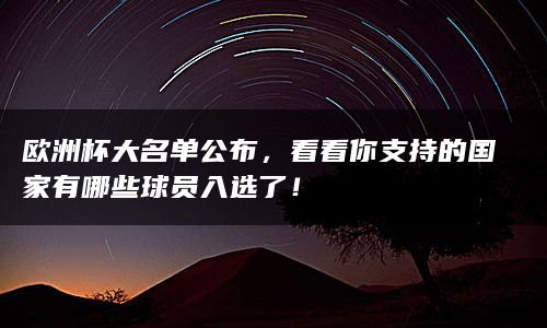 欧洲杯大名单公布，看看你支持的国家有哪些球员入选了！