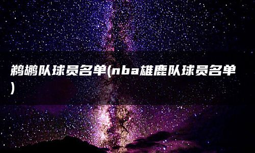 鹈鹕队球员名单(nba雄鹿队球员名单)