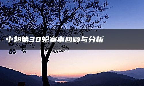 中超第30轮赛事回顾与分析