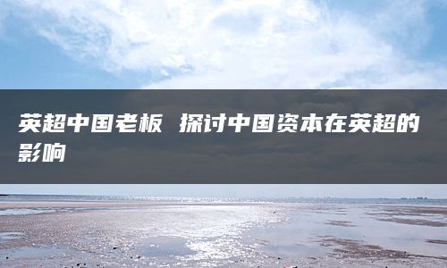 英超中国老板 探讨中国资本在英超的影响