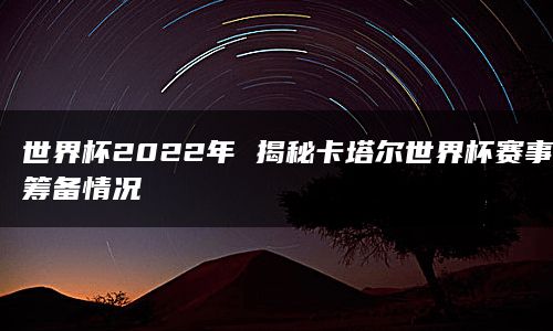 世界杯2022年 揭秘卡塔尔世界杯赛事筹备情况